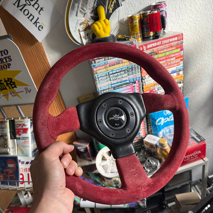 NARDI Personal GR3 330 Red Suede Steering Wheel