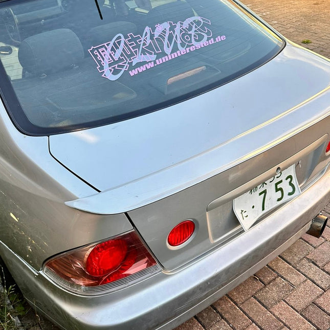 CLUB UNINTERESTED rear window banner