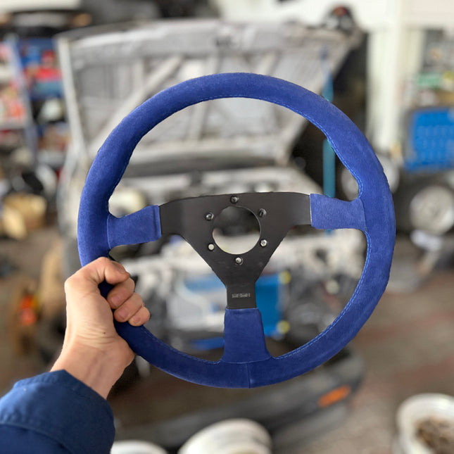 MOMO V35 Blue Suede Steering Wheel