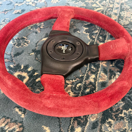 NARDI Personal GR3 330 Red Suede Steering Wheel