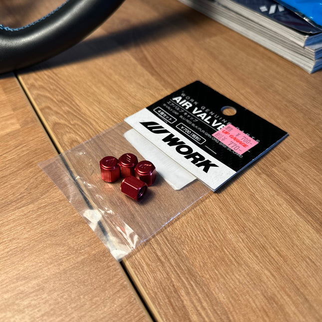 WORK Wheels Valve Stem Caps - red