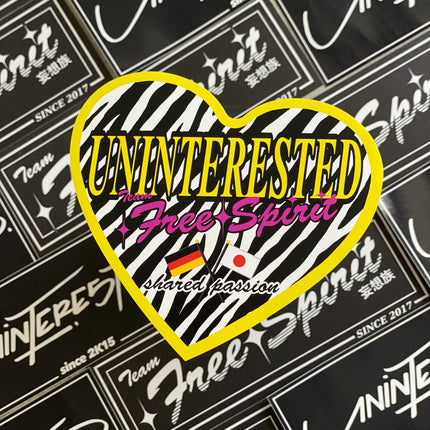 UNINTERESTED x FREE SPIRIT - heart sticker