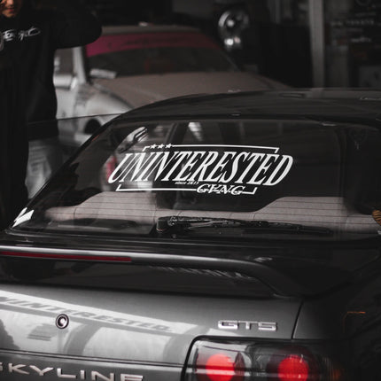 UNINTERESTED Gang rear window banner